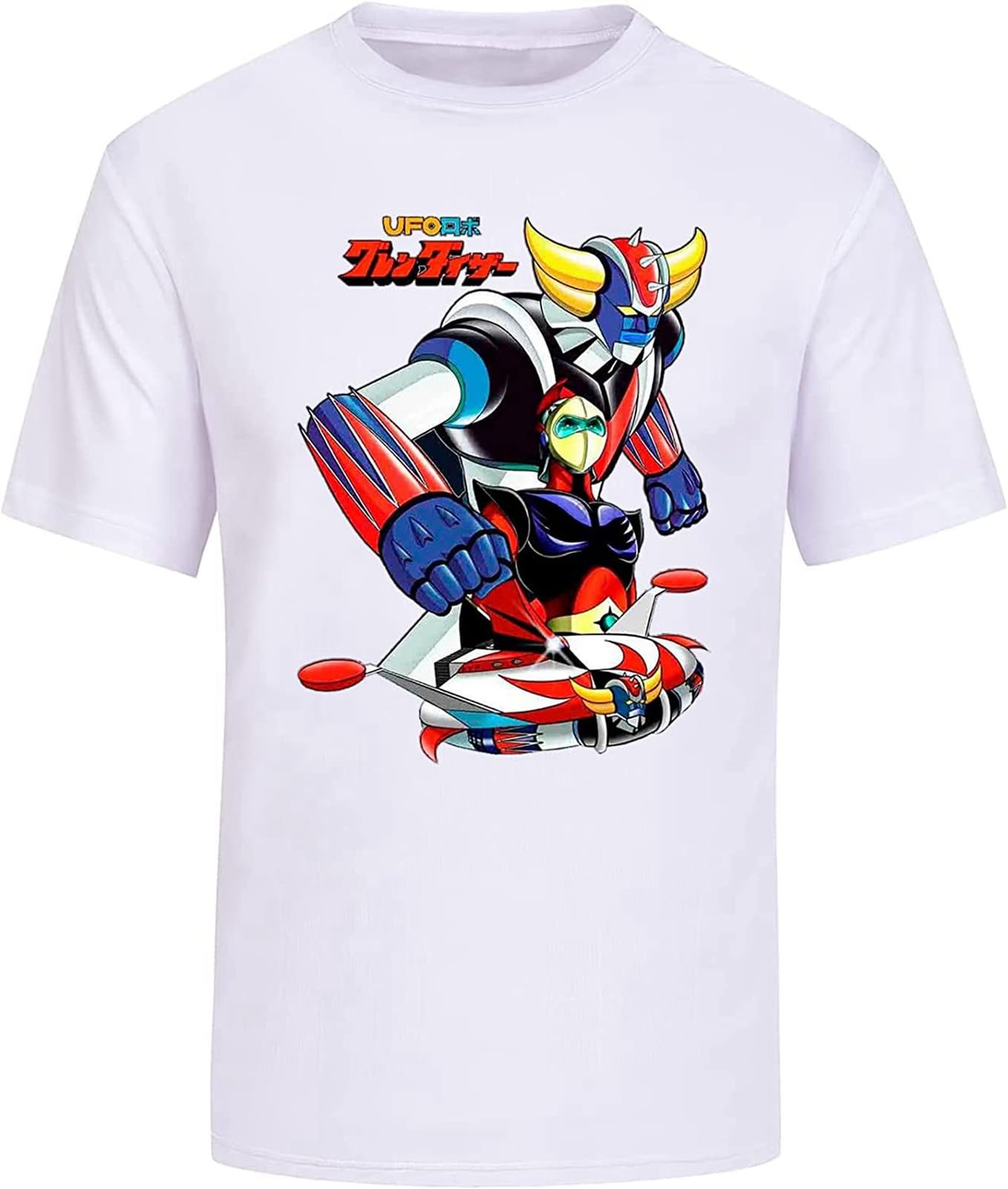 UFO Robot GOLDRAKE Cartoon Mens White T-Shirt Cartoon Mens Tee White L