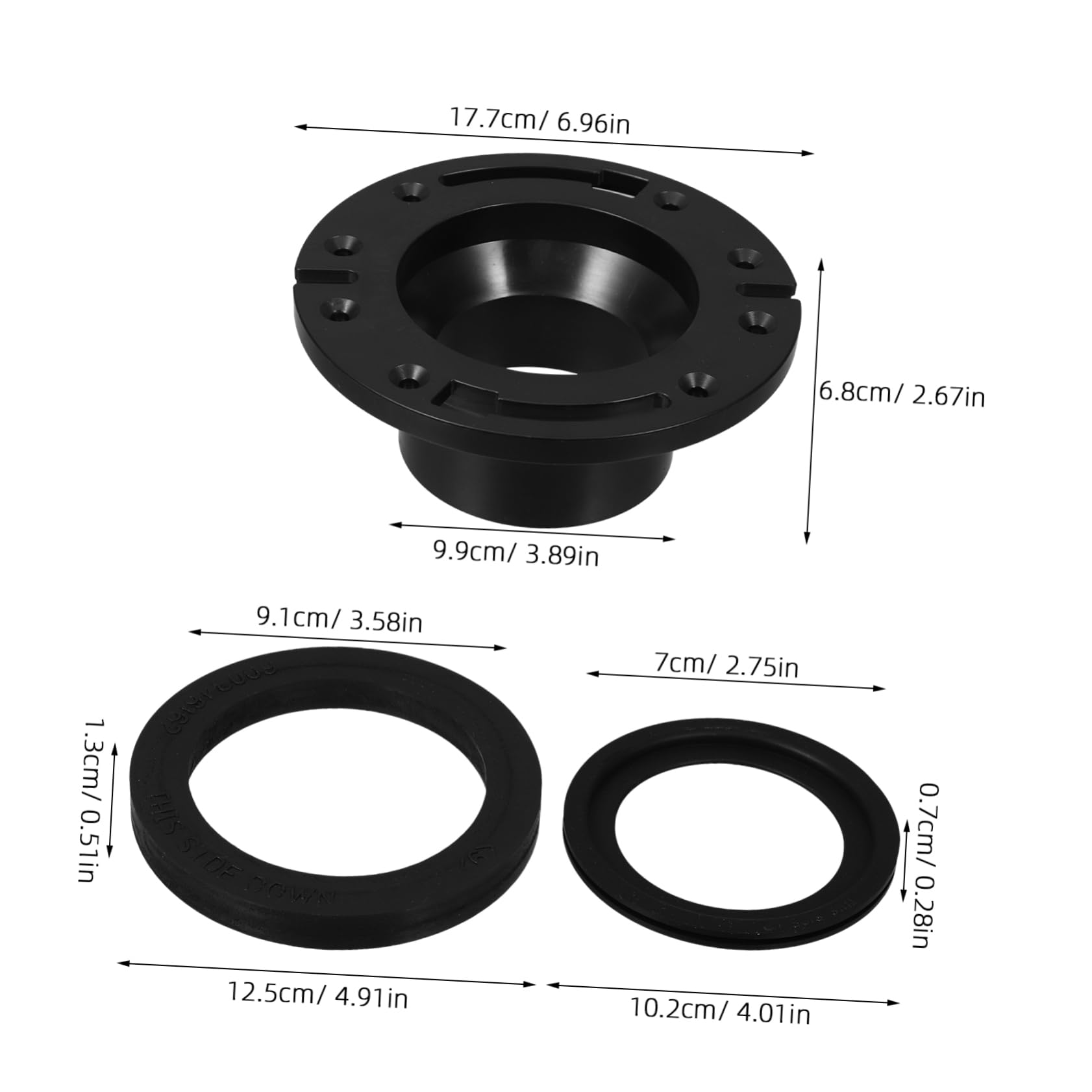 Anillo de Sellado para Inodoro de Rv 300 310 320, Goma Negra | 1 Juego de Juntas, Repuesto para Mantenimiento Completo, Instalación Sencilla y Sellado de Alto Rendimiento