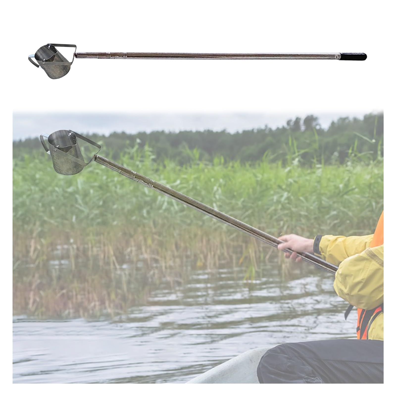 Telescopic Water Samplers Stainless Steel Rod, Extra Long Liquid Sample Dipper with Pendulum Sampler Ladle 500ml 1000 mL, for Water Quality Environmental Monitoring(500ml/17.6oz,L 2ft-4.9ft/0.6m-1.5m)