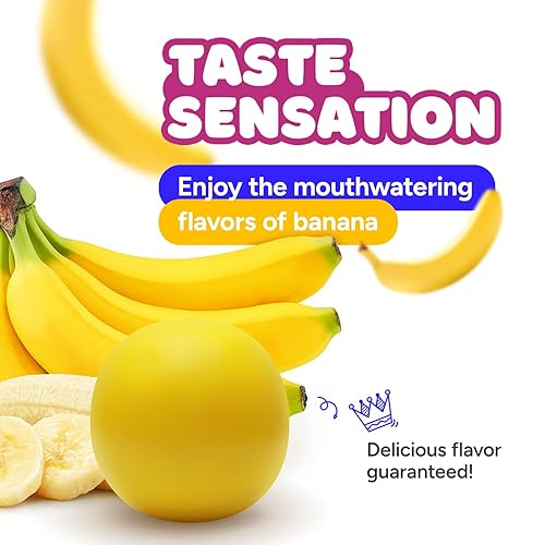 Miniatura 4 de Gumballs - Bolas de chicle grandes de 1 pulgada - Goma de mascar de plátano amarillo - Goma de mascar para niños, bolsa de 1.7 libras