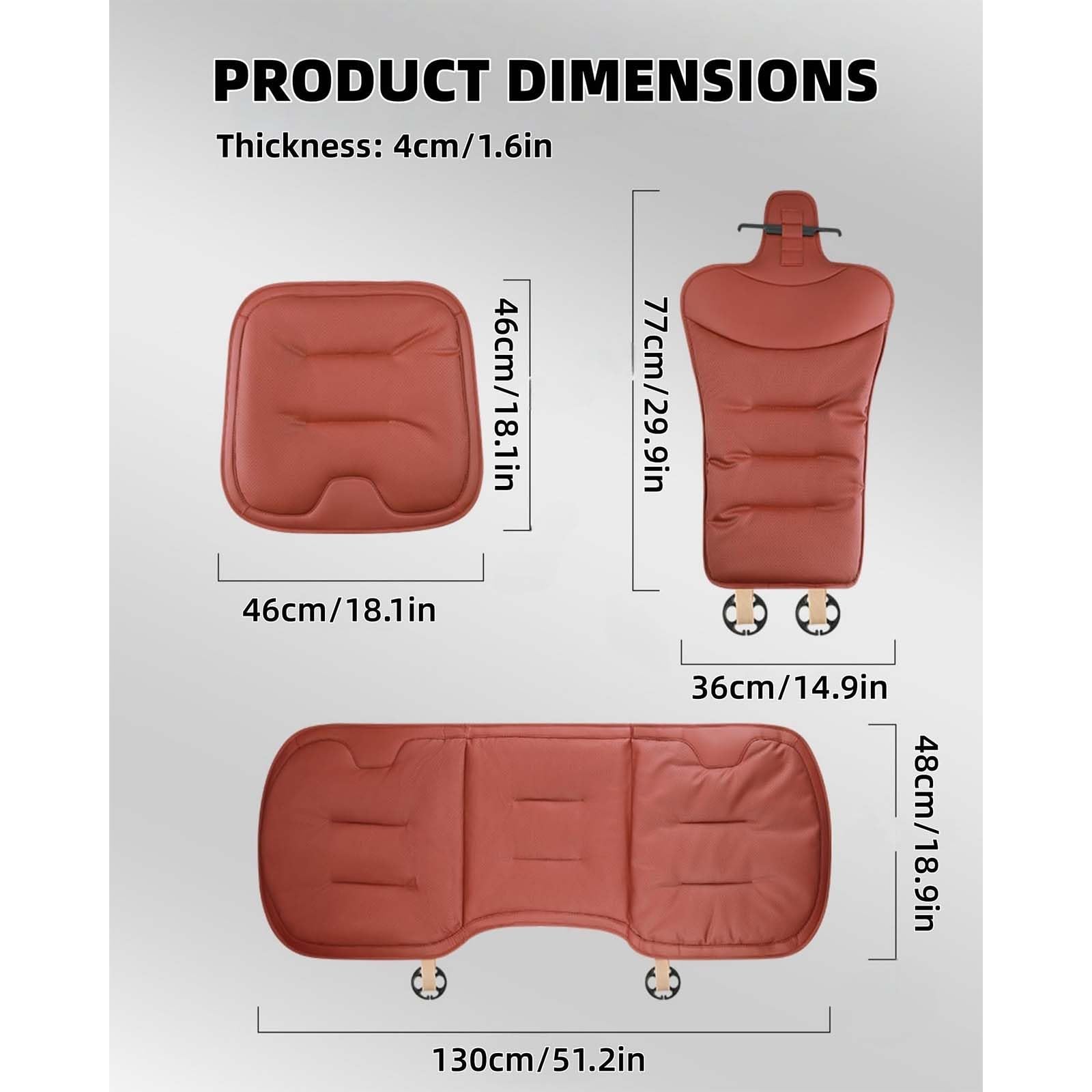 Coussin siège Auto,Protection siège antidérapante,siège conducteur(White,Backrest)