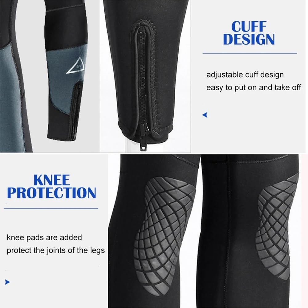 Mute da uomo Muta in neoprene da 5 mm - Muta da sub integrale ultra elasticizzata con cerniera frontale for snorkeling, immersioni subacquee, nuoto