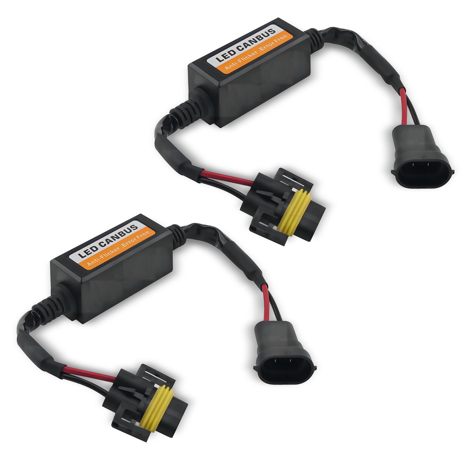 LED Light Decoder, H11/H8/H9 Radio Audio LED Filter, Waterproof Plug and Play Light Bulb Modification Anti-flicker Failure Decoder, Universal for Cars Interference Elimination Adapter (Black)