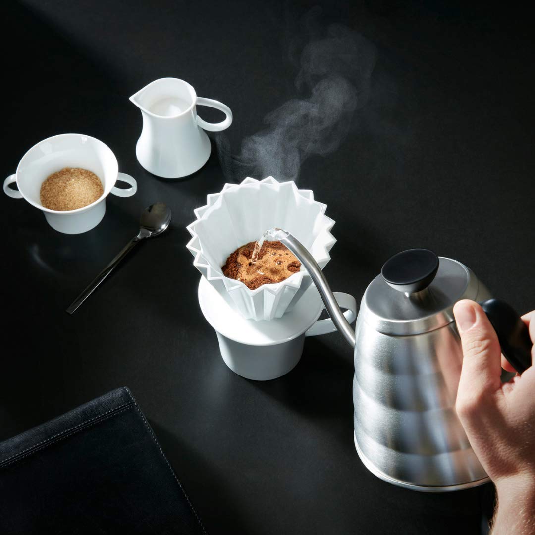 KPM Berlin LAB Kaffeefilter Größe 2, Porzellan, Dripper, Handfilter, doppelwandiger Kaffee-Filter, handmade in Berlin, weiß im Geschenkkarton