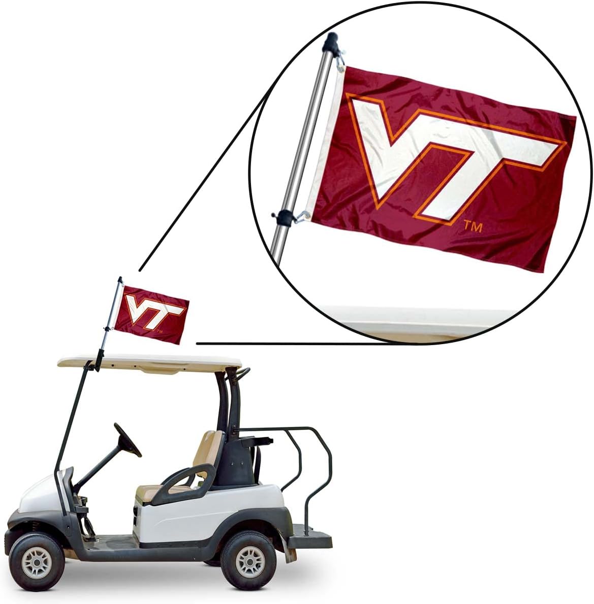 College Flags & Banners Co. Virginia Tech Hokies Boat and Mini Flag and Flag Pole Holder Mount Set