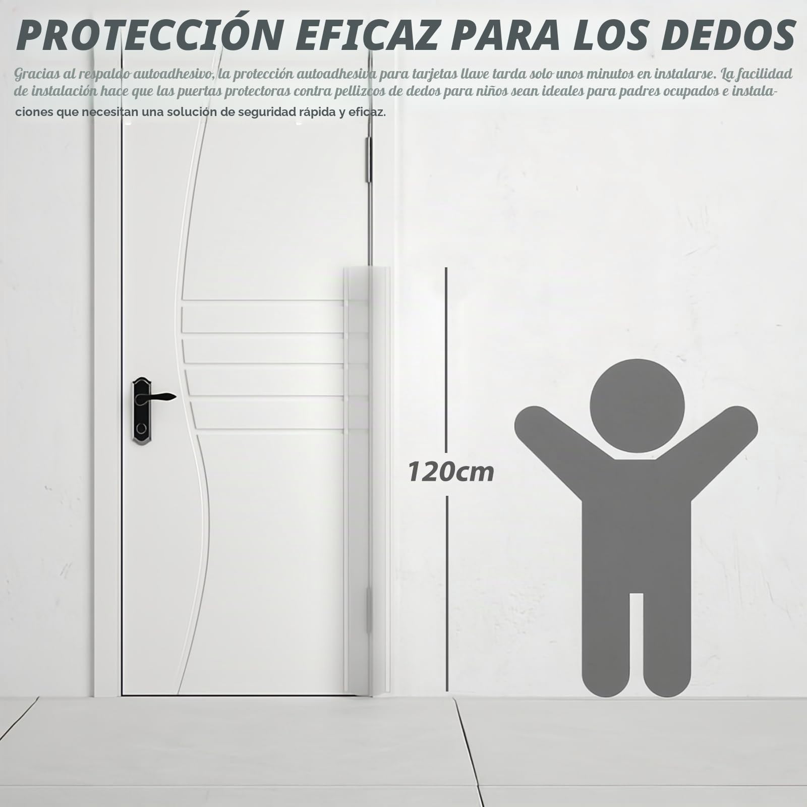 Protector de Dedos para Puerta para Niños: 3 Rollos de Protector de Clip para Dedos de Puerta Autoadhesivo, Protector de Clip para Dedo de Puerta Transparente Mate, para Guarderías, 120x17cm