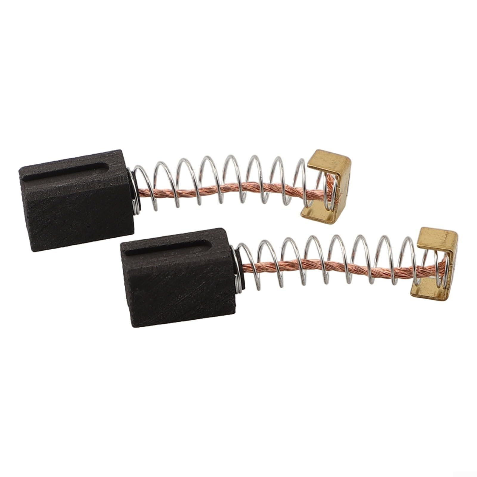 Two carbon brushes with springs and brass terminals