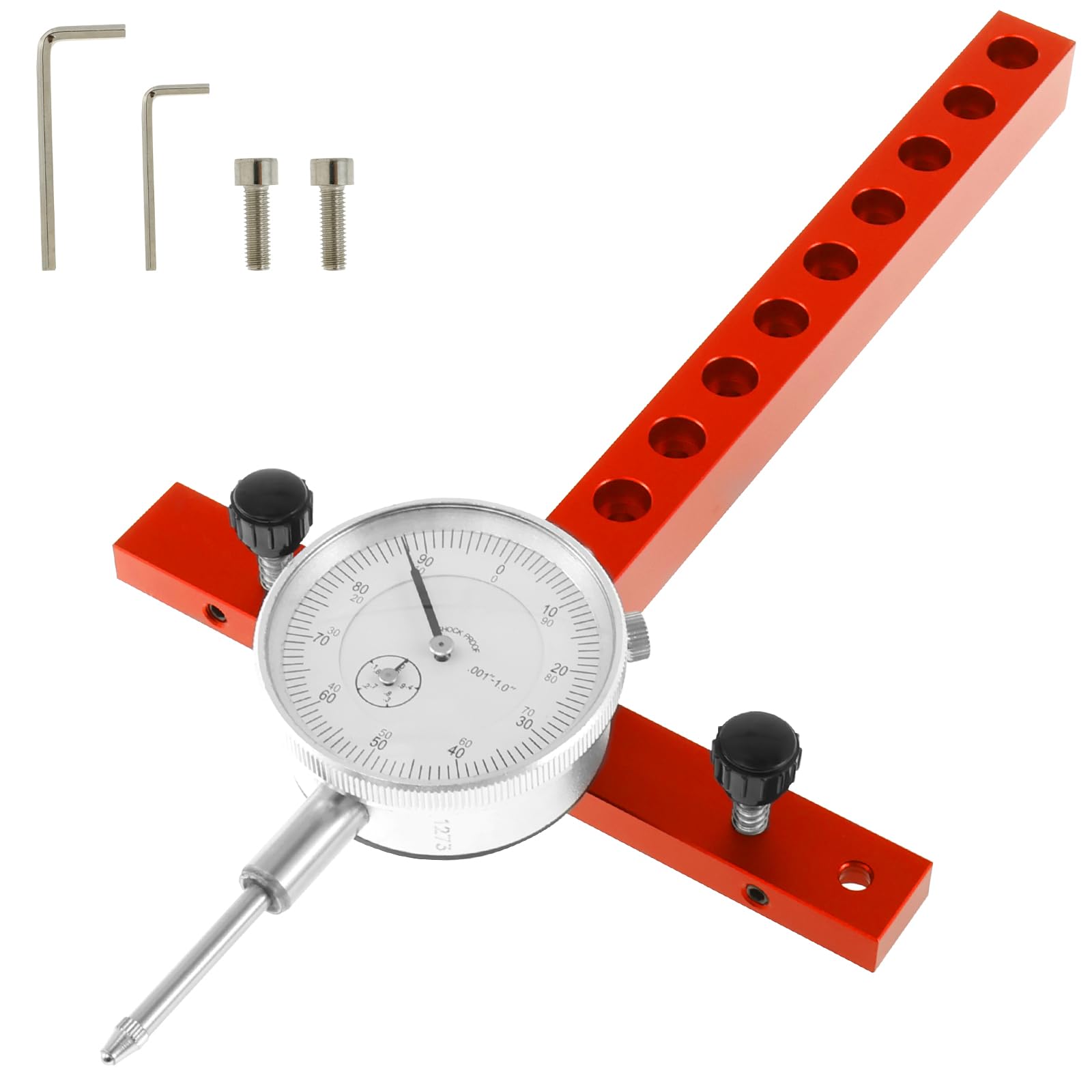 Table Saw Dial Indicator, Precision Dial Indicator, 0.001inch Accuracy Adjustable Table Saw Gauge Basic Kit, Aluminum Alloy Table Saw Dial Gauge Corrector Kit, Machinery Tool Alignment System
