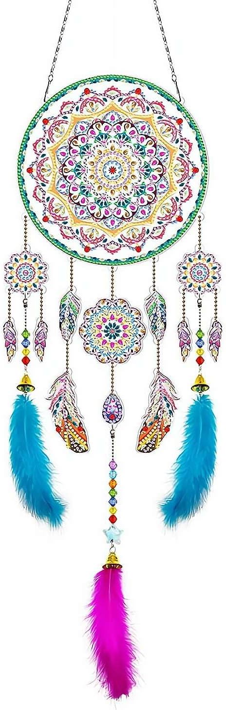 Girls Gifts 8-12 Years Old,Girl Birthday Gift Ideas 5 6 7 10 Year Old - Diamond Art Kits for Kid Wind Chime - Craft for Girls Toys Age 8-12 Present Gem Painting Sun Catcher Garden Decor