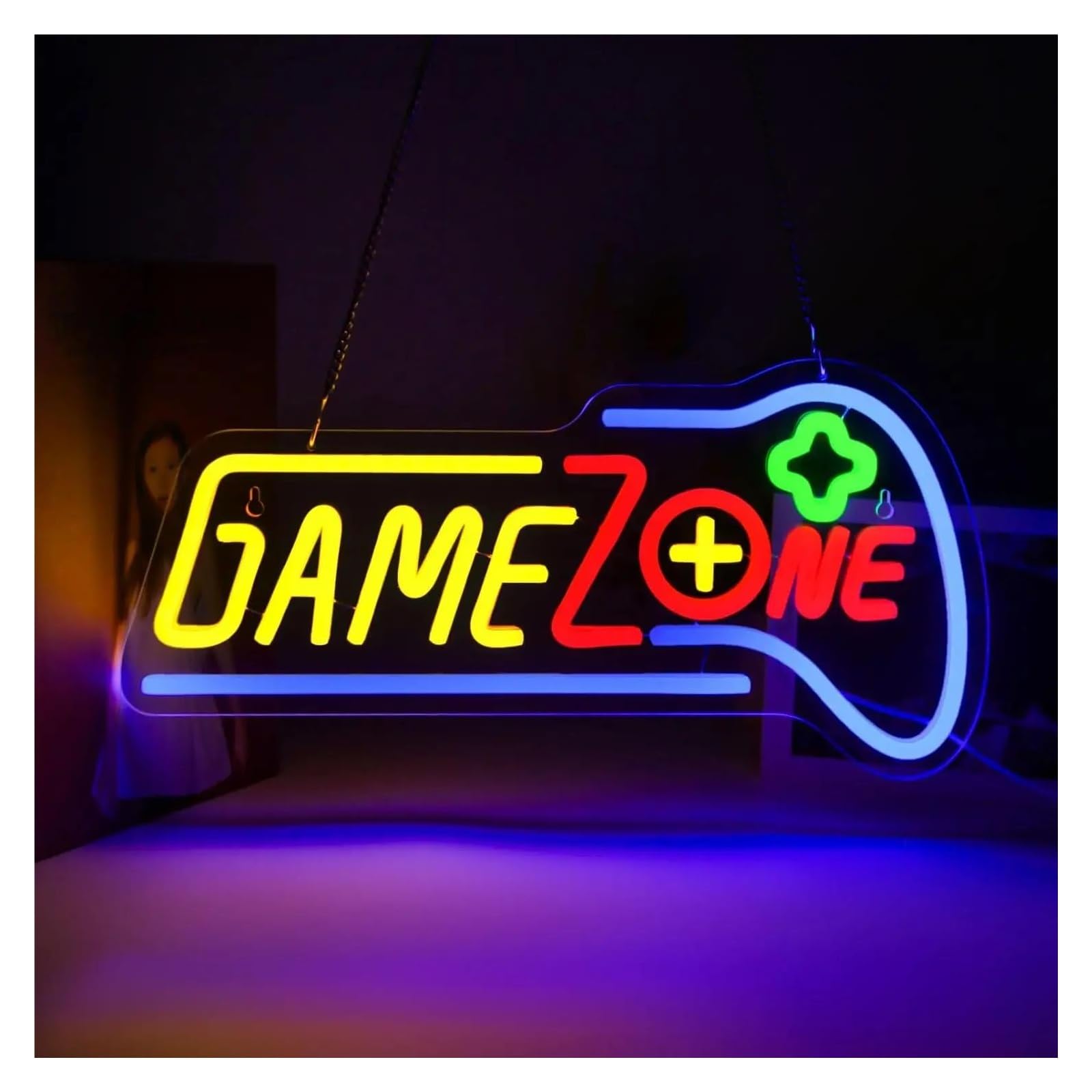 Insegna al Neon LED Insegne Al Neon A LED Dimmerabili Game Zone Per Sala Giochi, Camera Da Letto, Ragazzi, Casa, Decorazioni Per Feste Di Videogiochi,41x20cm