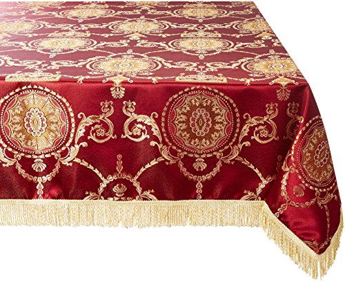 Violet Linen Prestige Damask Design Tablecloth Burgundy 52" By 70" Oblong/Rectangle #TOP8