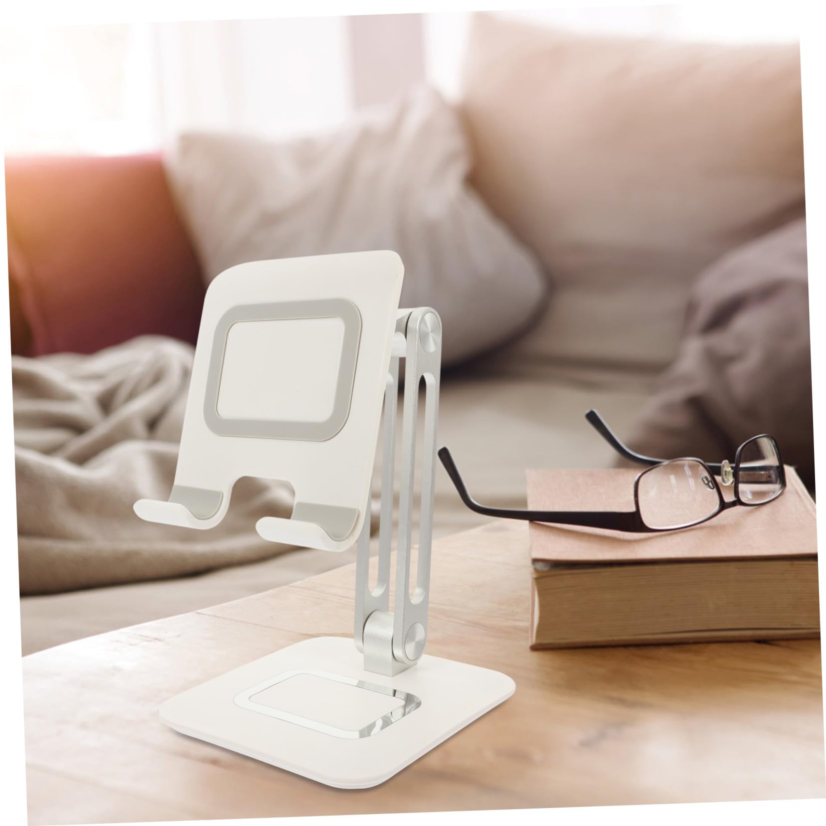 FRCOLOR Supporto Telefono in Regolabile Portatile da Tavolo per Cellulare Tablet Reader Cuscinetto Silicone Antiscivolo