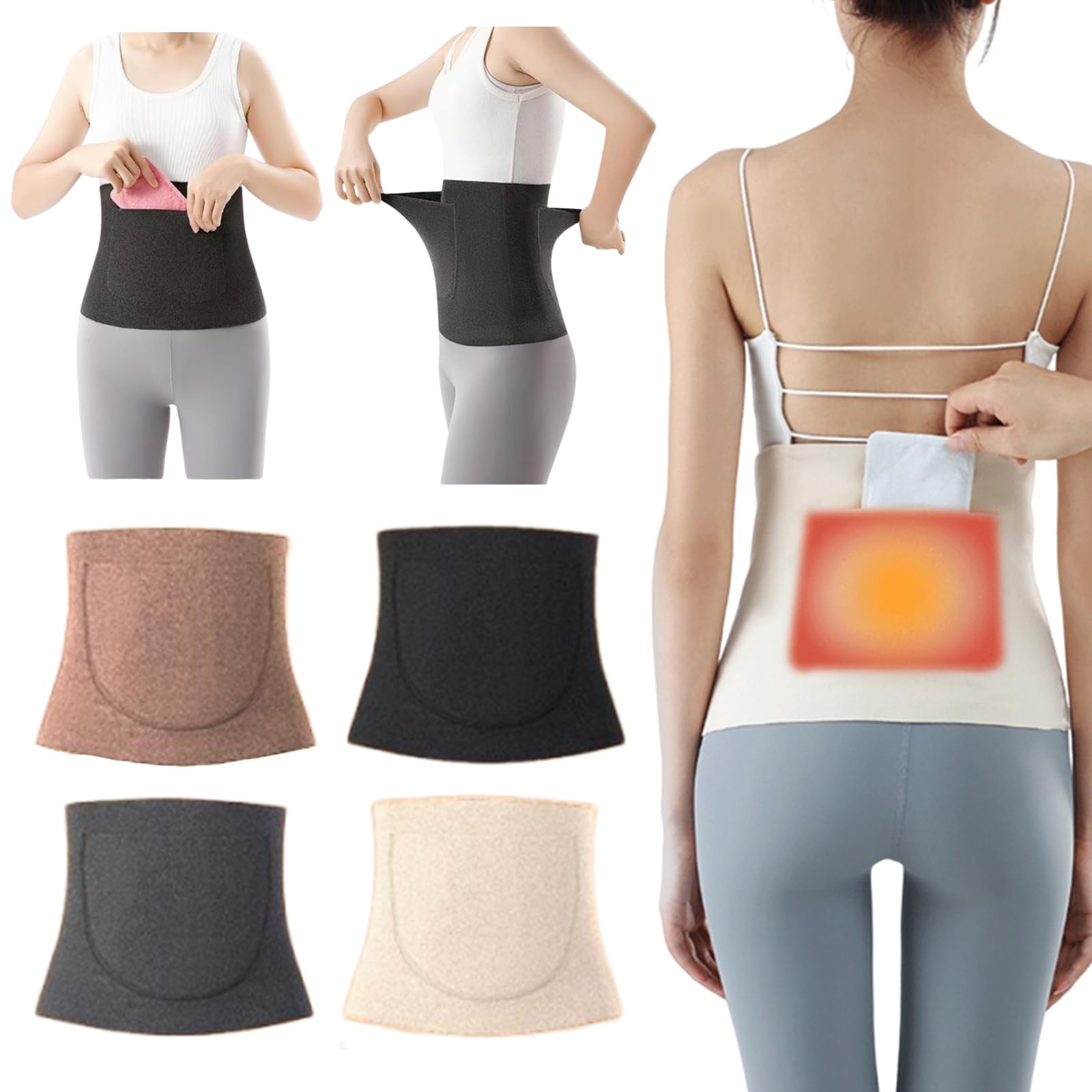 Amazon | 腹巻き ポケット付き レディース カイロポケット付き 腹巻