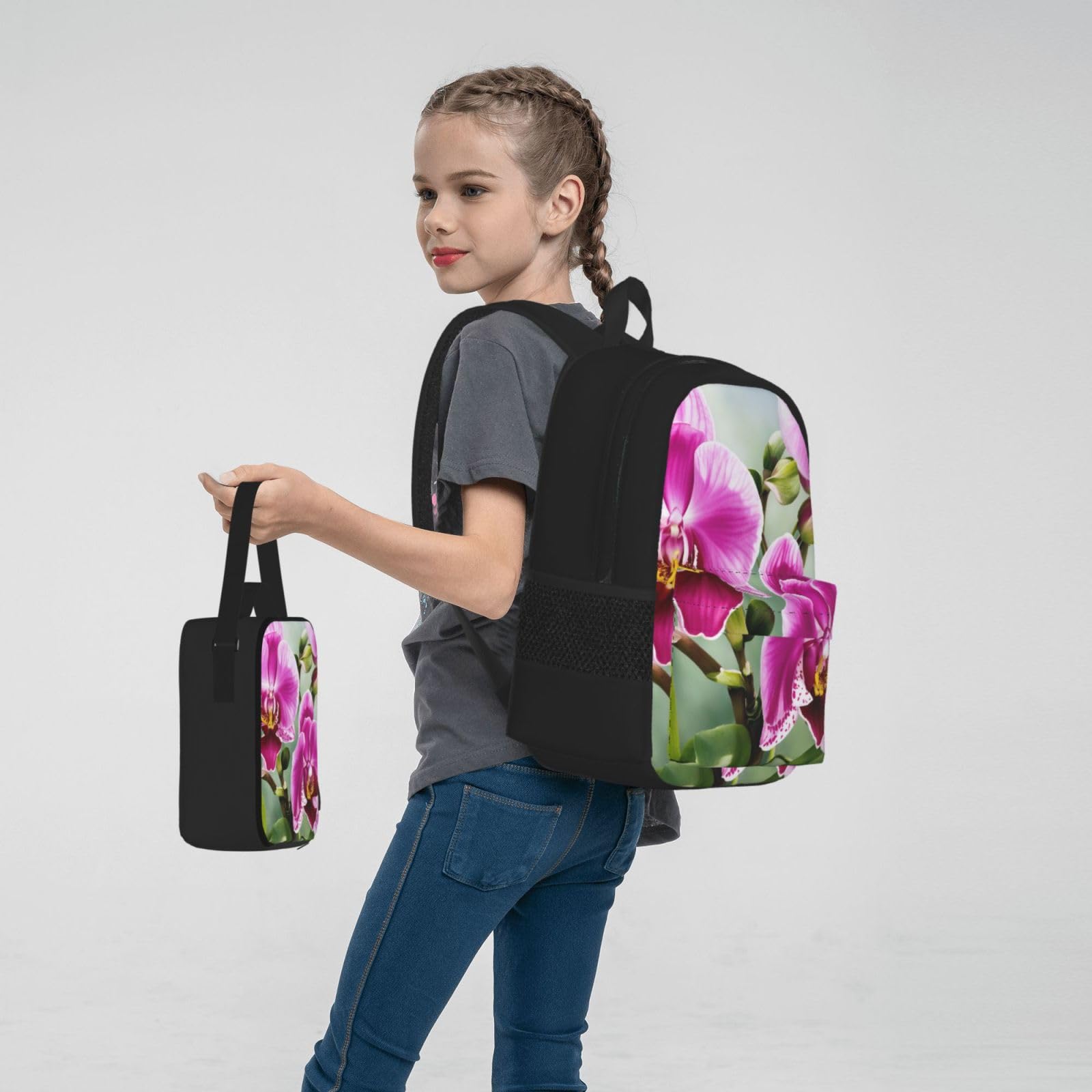 Zaino, borsa portapranzo, astuccio, set da 3 pezzi, per lavoro e