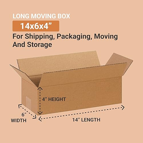 Miniatura 2 de Aviditi Cajas de cartón corrugado de 14 x 6 x 4, largas de 14 pulgadas de largo x 6 pulgadas de ancho x 4 pulgadas de alto, paquete de 25  Envío,