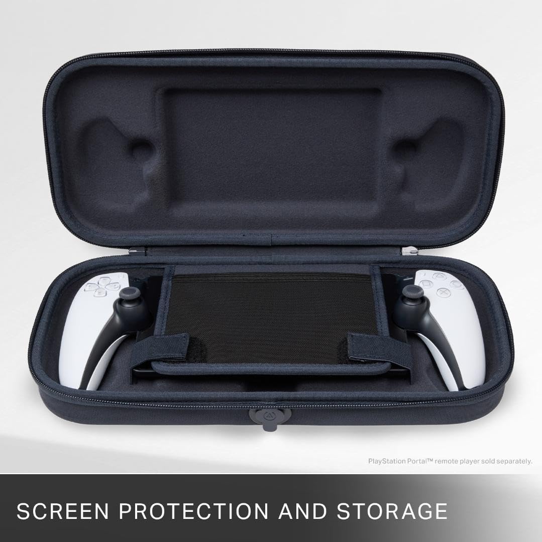 PowerA Boîtier de Protection pour PlayStation Portal - Noir, sous Licence Officielle, Rangement Durable, Passage de câble de Chargement, Protection d'écran, étui pour Lecture à Distance