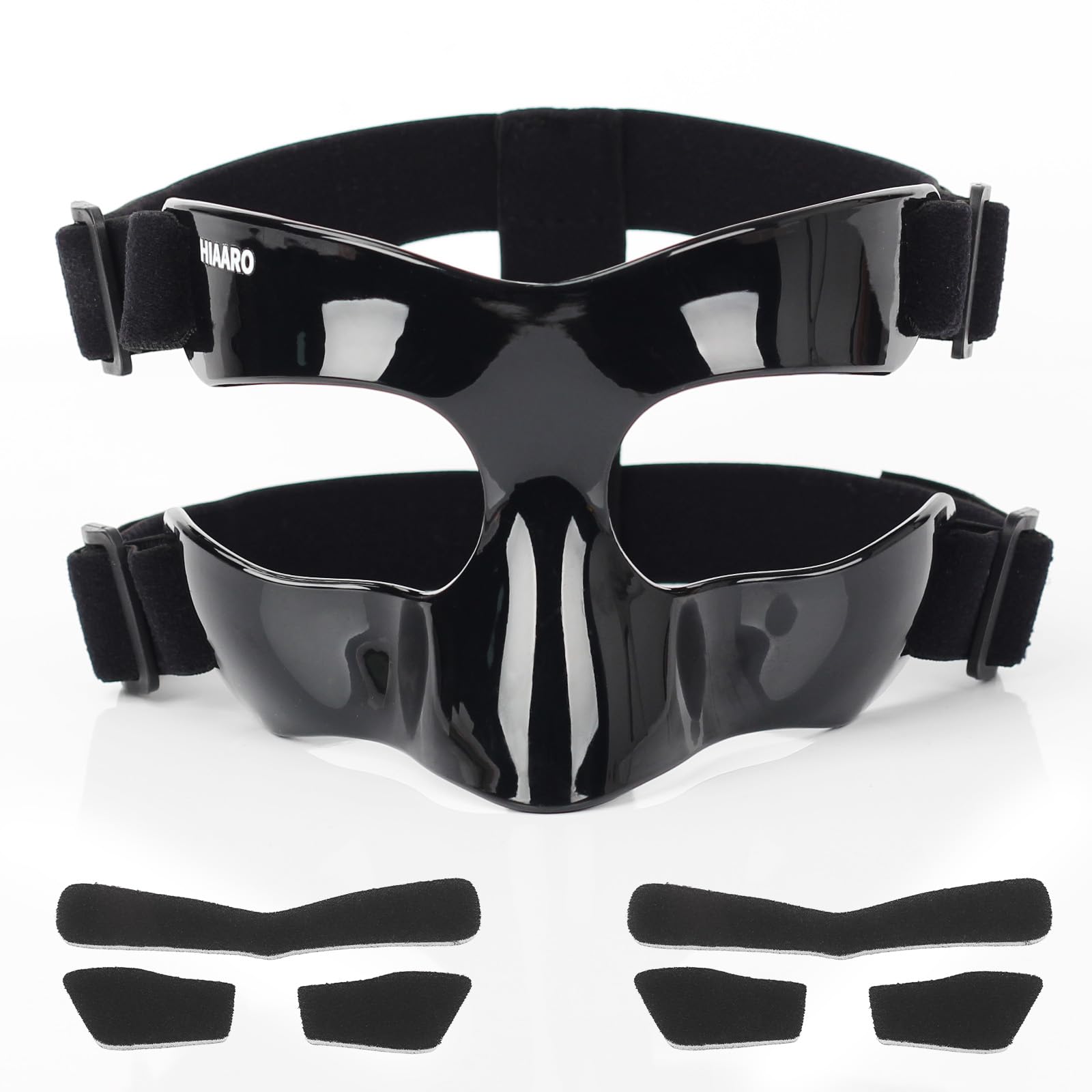 Protector de nariz para nariz rota, máscaras faciales para fútbol, baloncesto y otros deportes, protección ajustable y transparente para adultos y adolescentes, adecuado para hombres y mujeres