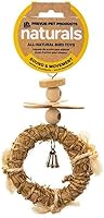 Prevue Pet Products Naturals Sound & Movement Crown Bird Toy - Swinging Grass Ring, Bell, 8" H Engaging Parrot Play