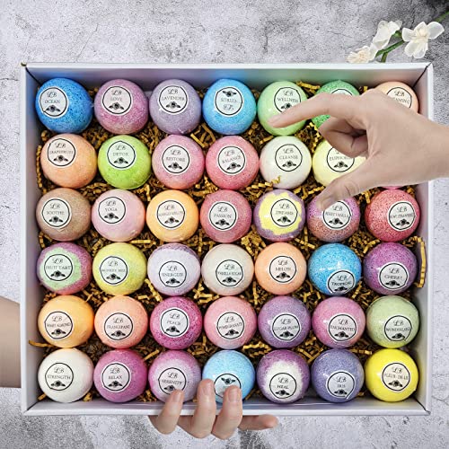 Bulk Bath Bomb Gift Set - 42 Moisturizing Bath Bombs For Women & Men! Nourishing Bath Bombs Ideal Gift Set For Women! 100% Natural, Sulfate & Paraben Free #TOP7