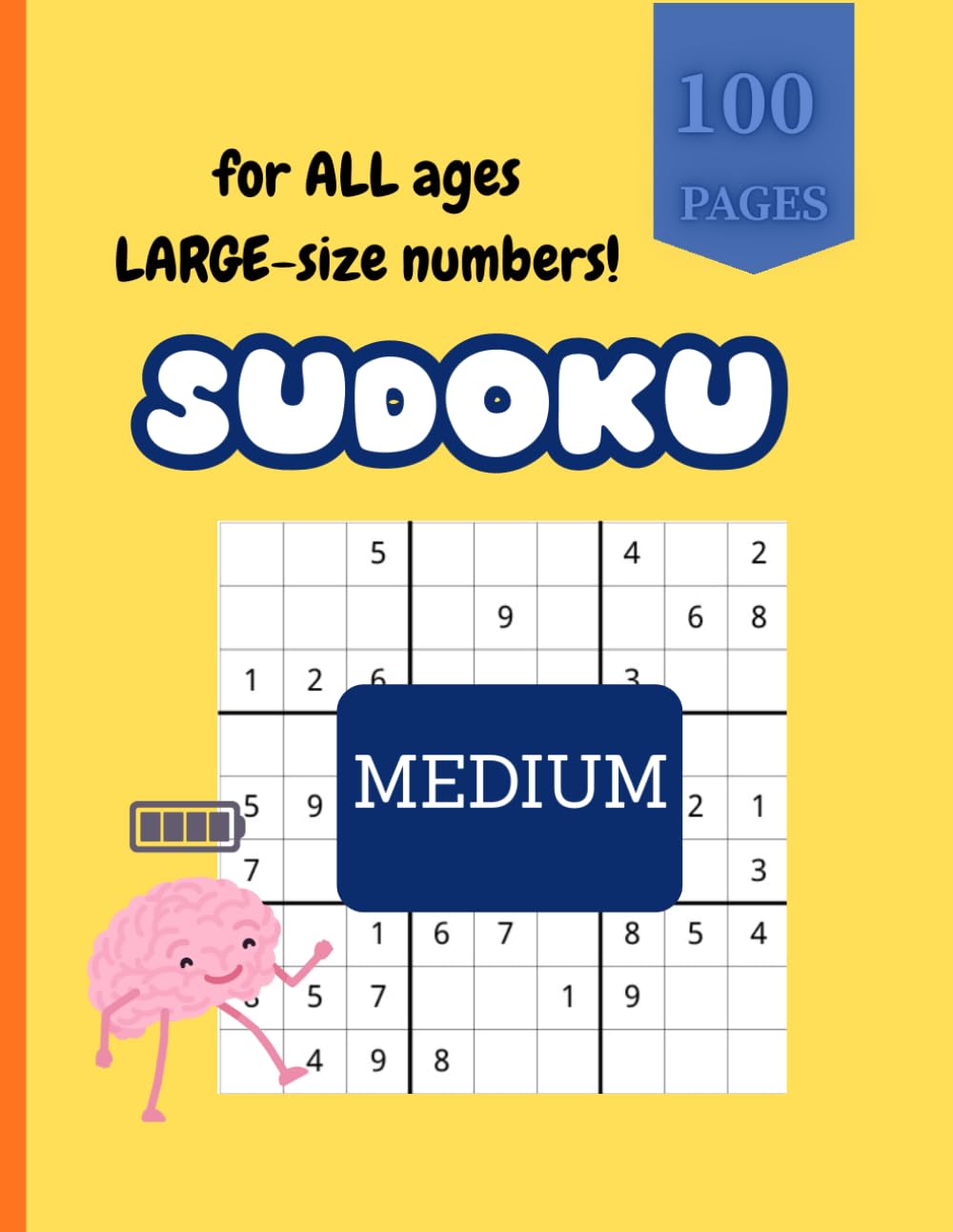 Large SIZE number Sudoku Medium: Easy Brain Boost Puzzle Book for Adults and Seniors with Solutions