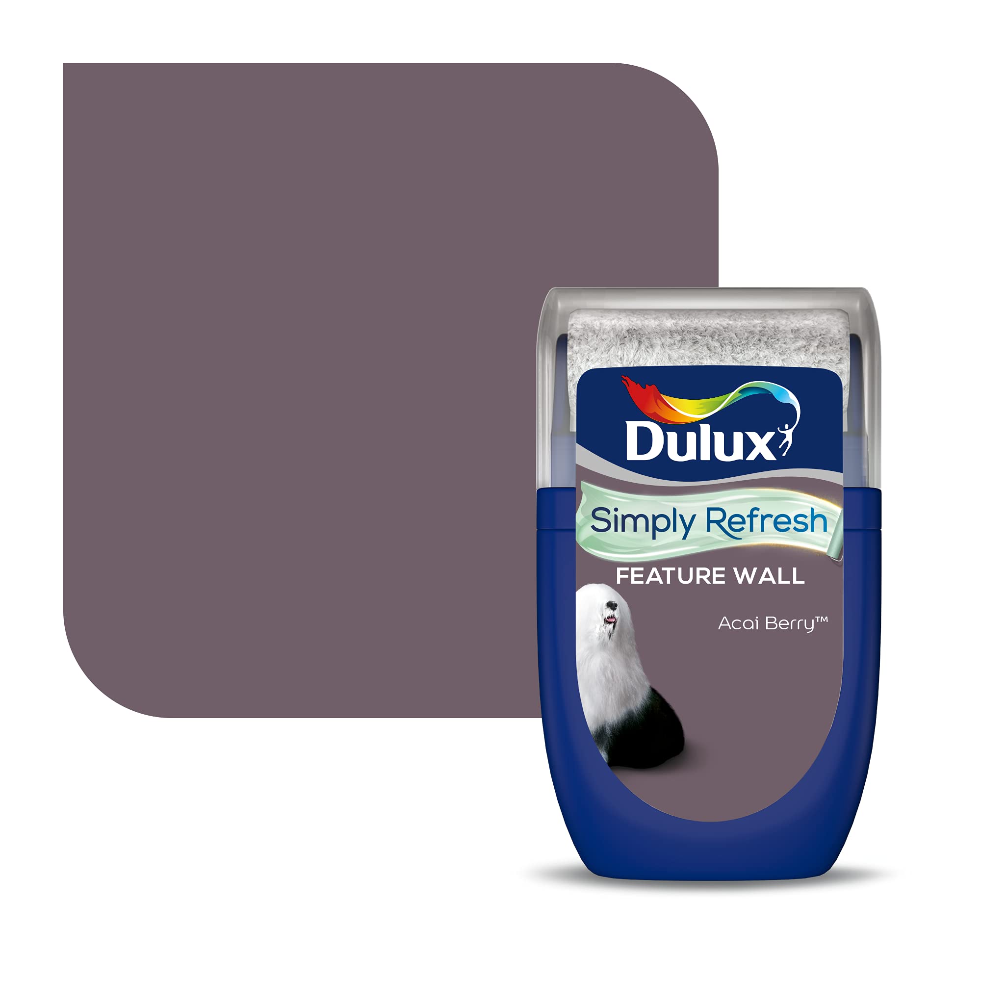 DuluxSimply Refresh Feature Wall Matt Emulsion Paint - Acai Berry - 30ML, Tester, 5569257
