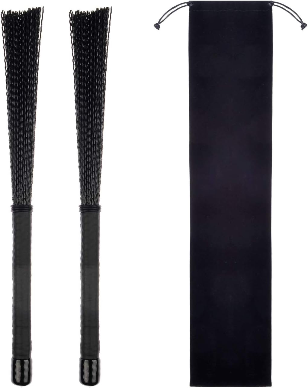 Cajon Brushes Drum Brushes Pairs for Jazz Acoustic Music Lover Gift with Portable Storage Bag Suitable for Cajon and drum kits
