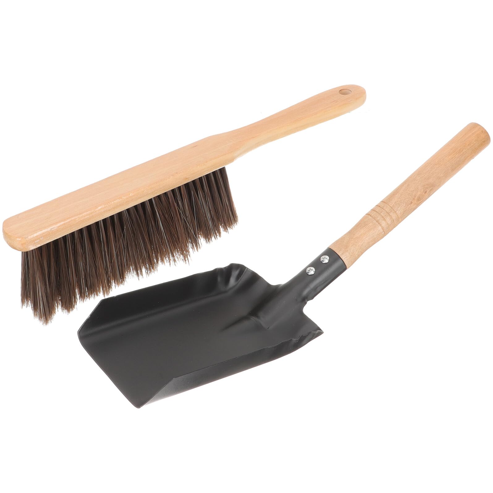 Sosoport Strumenti per Stufa Spazzola e Paletta Kit Pulizia Stufa in Ferro e Legno Manico in Legno Pratici e Resistenti