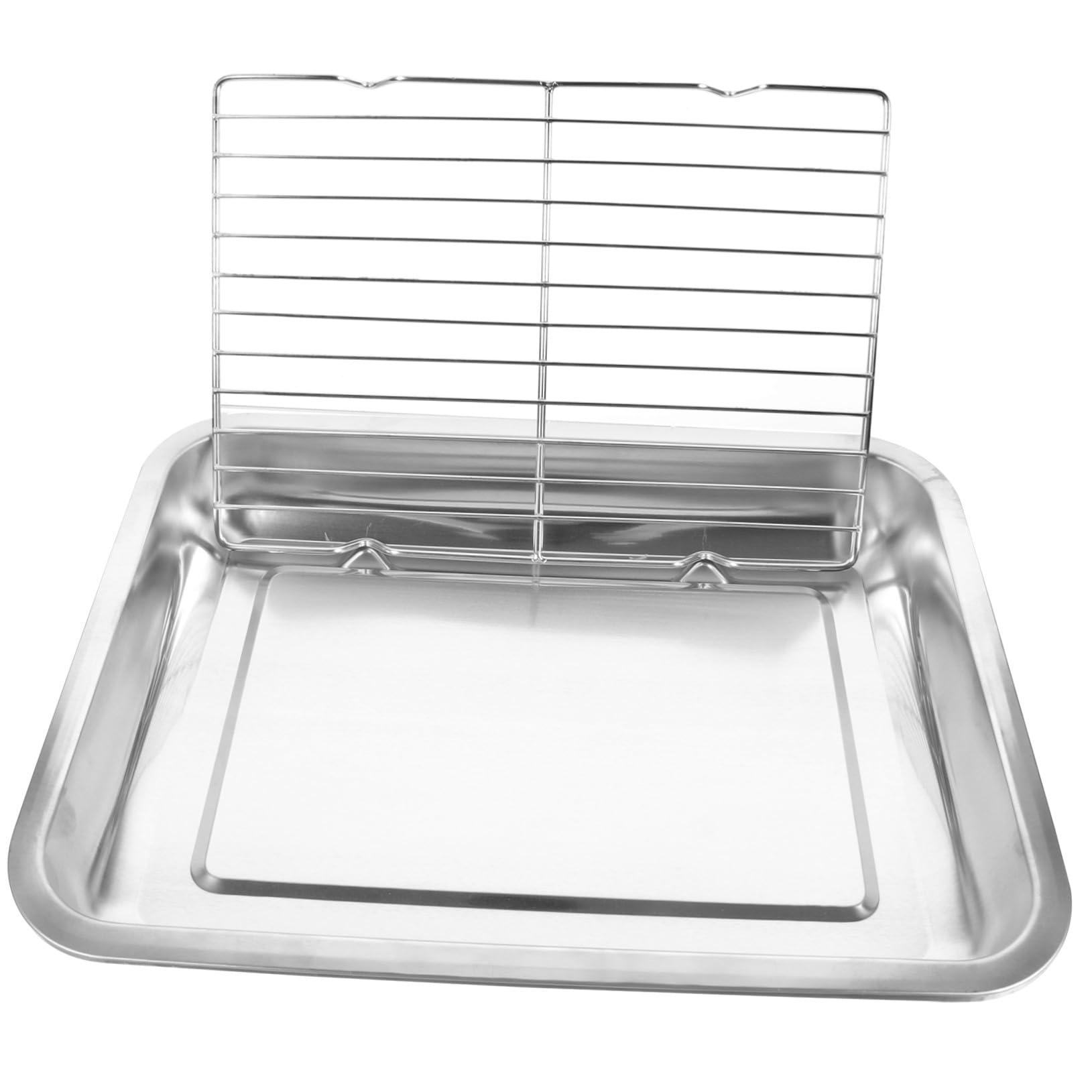 Bandeja de Acero Inoxidable para Barbacoa Doble Capa, Recipiente para Almacenar Alimentos y Servir en Restaurantes y Establecimientos, Diseño Elegante y Resistente