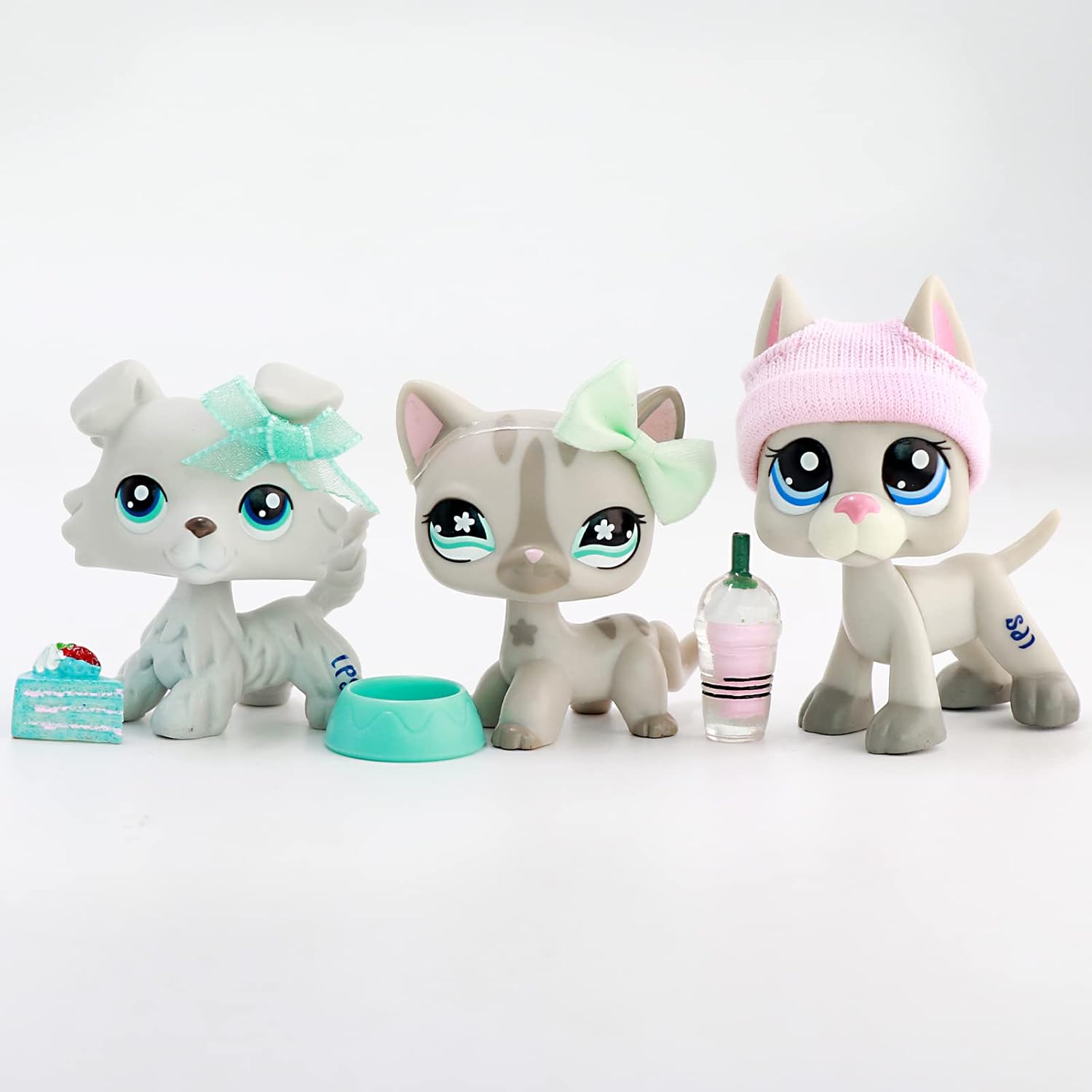 lps Figure Cat and Dog, 3pcs lps Pets lps Cat 468 lps