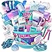 GirlZone Geschenke für Mädchen Überraschungs-Ei Meerjungfrau Glitzer Slime Set für Mädchen, Fluffy, Crystal, JellyCube, Wolken Schleim im Dunkeln zum Selbermachen mit Glitzer