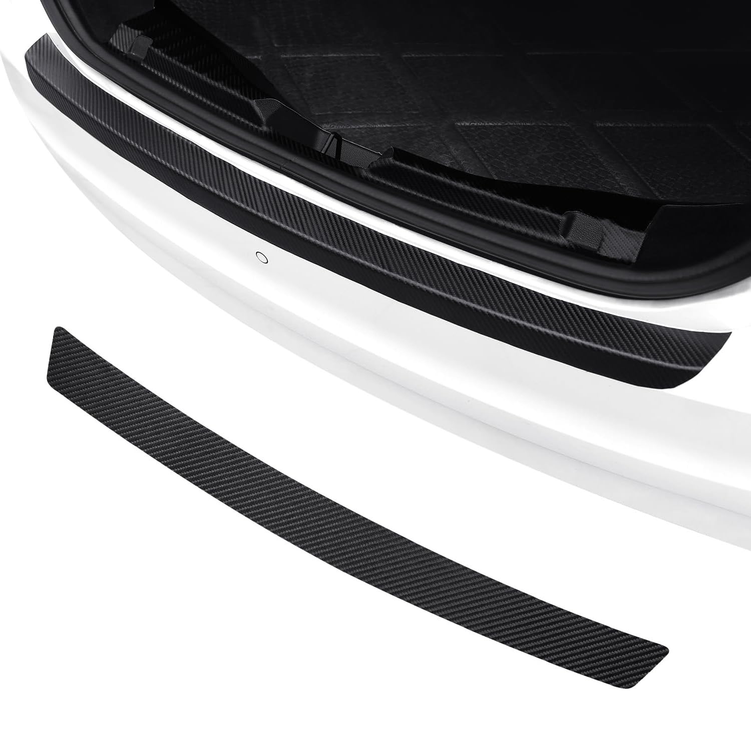 LXFDAFA Car Rear Bumper Guard Protector for Skoda Superb IV Combi 2023-2026, Carbon Fiber Trunk Threshold Plate Scuff Guard Trim Cover Sticker Anti-Scratch