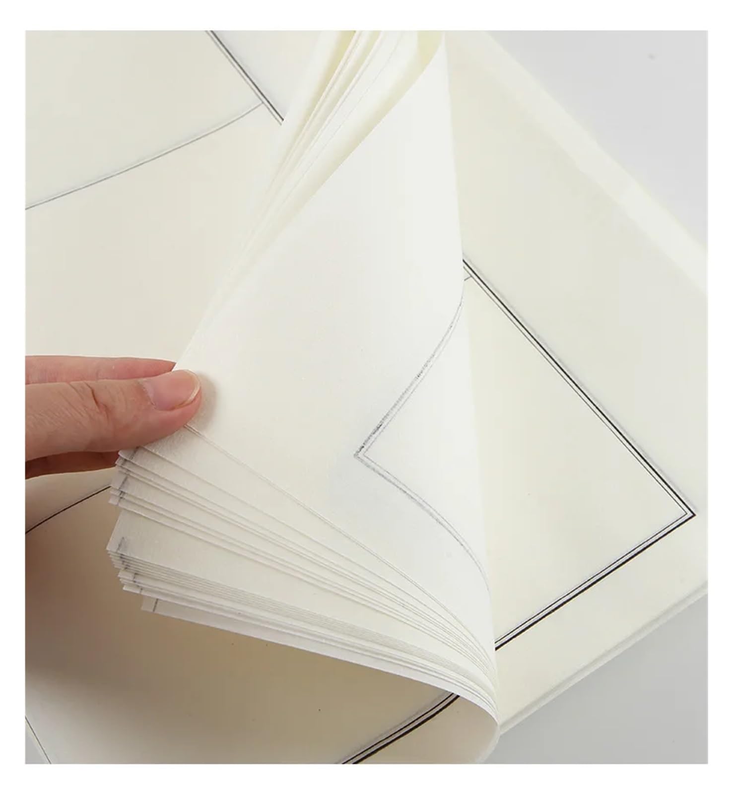 MIUYTRN 34 * 138cm papier ryżowy pieczęć skrypt oficjalny skrypt tworzenie kaligrafii specjalny półdojrzały papier Xuan początkujący pędzel praktyka Papier cuicui(biały,12x12cmx20 grids)