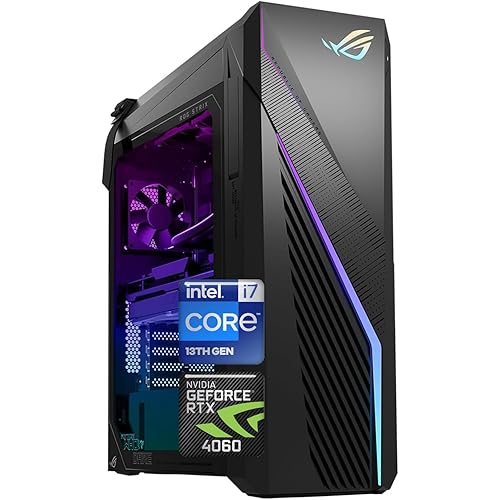 ASUS ROG Strix i7 RTX 4060 Gaming Desktop, Intel i7-13700F (Beats Intel i9-12900K), NVIDIA GeForce RTX 4060, 64GB RAM, 2TB SSD, Wi-Fi 6, HDMI, RJ-45, DisplayPort, Wired KB & Mouse, W11H, Black