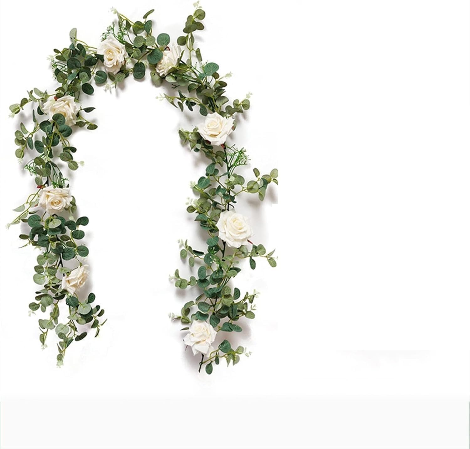 YATUOPNG Artificial Flowers - 185cm Silk Rose Vine Fake Flower Garland Decoration For Arch Arrangement Home Room(Champagne)