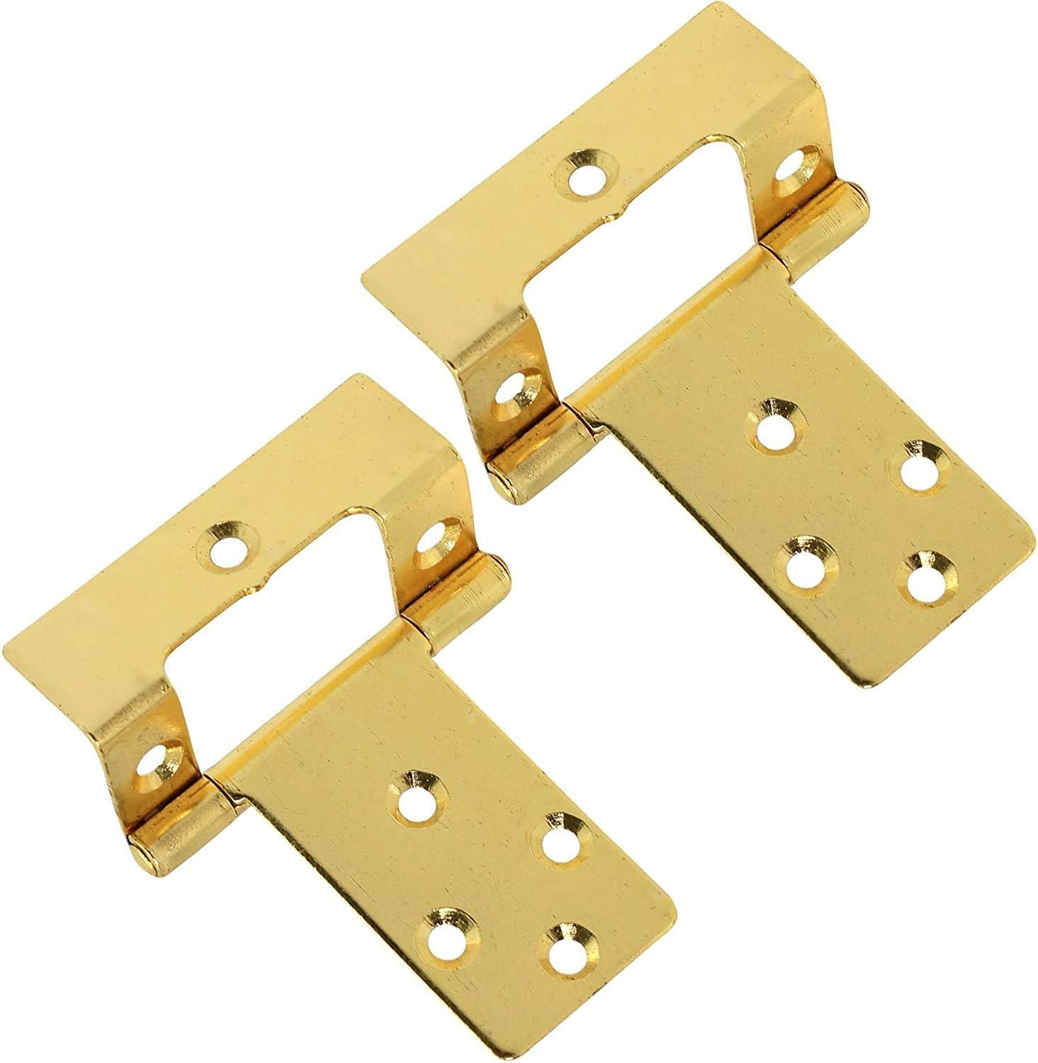 Just Accessories Large 50mm Cranked Flush Hinges - Brass Cabinet/Cupboard/Door Fittings (18) — image 1