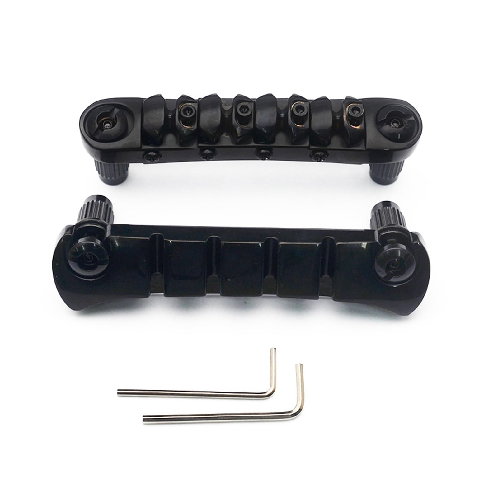 Puente De Bloqueo Para Guitarra/bajo Con 4 Perillas De Altura Ajustable Y Acción De Cuerda De 18 Mm | Puente de guitarra(Bk)