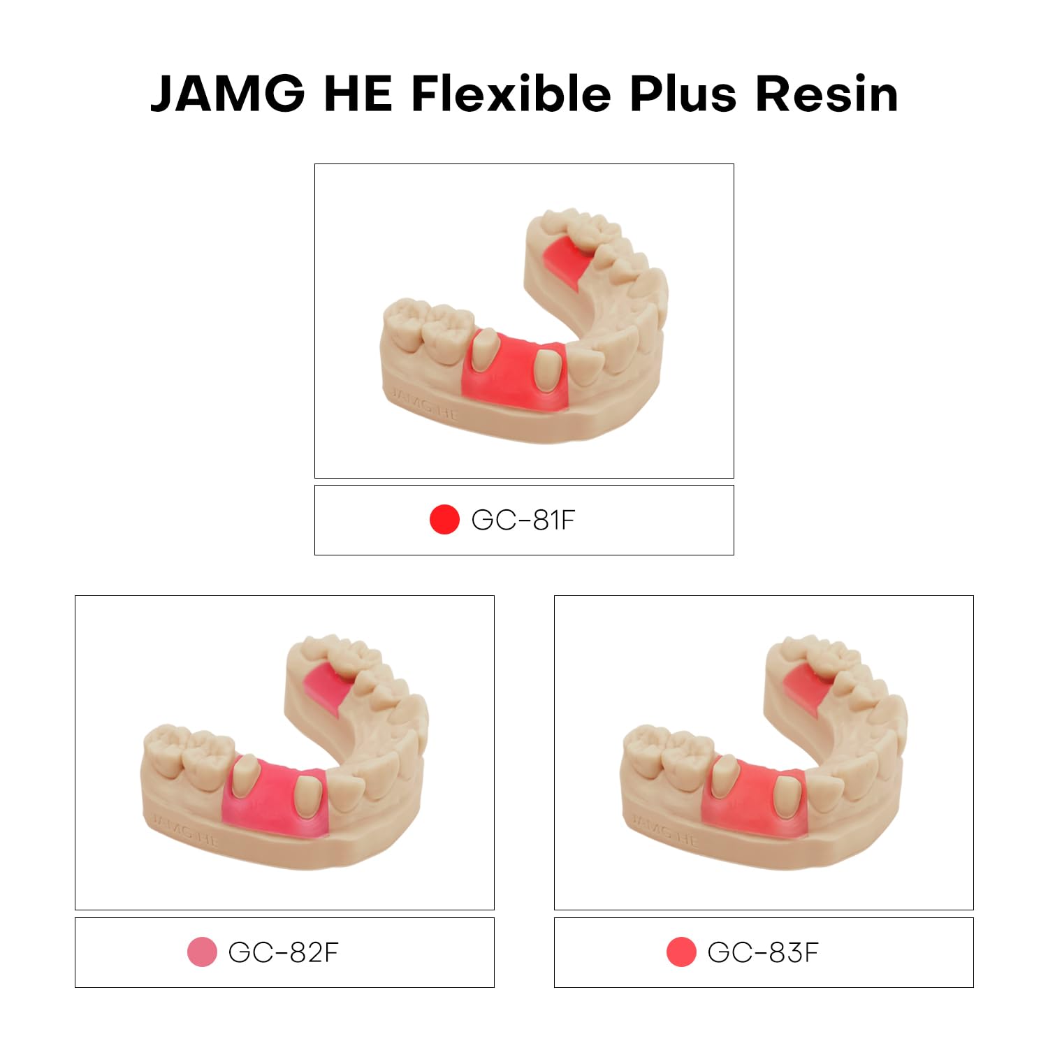 JAMG HE Gingiva Mask Flexible 3D Printer Resin, 3D Printer Gingiva Mask Flexible Artificial Gums Resin Red 500G