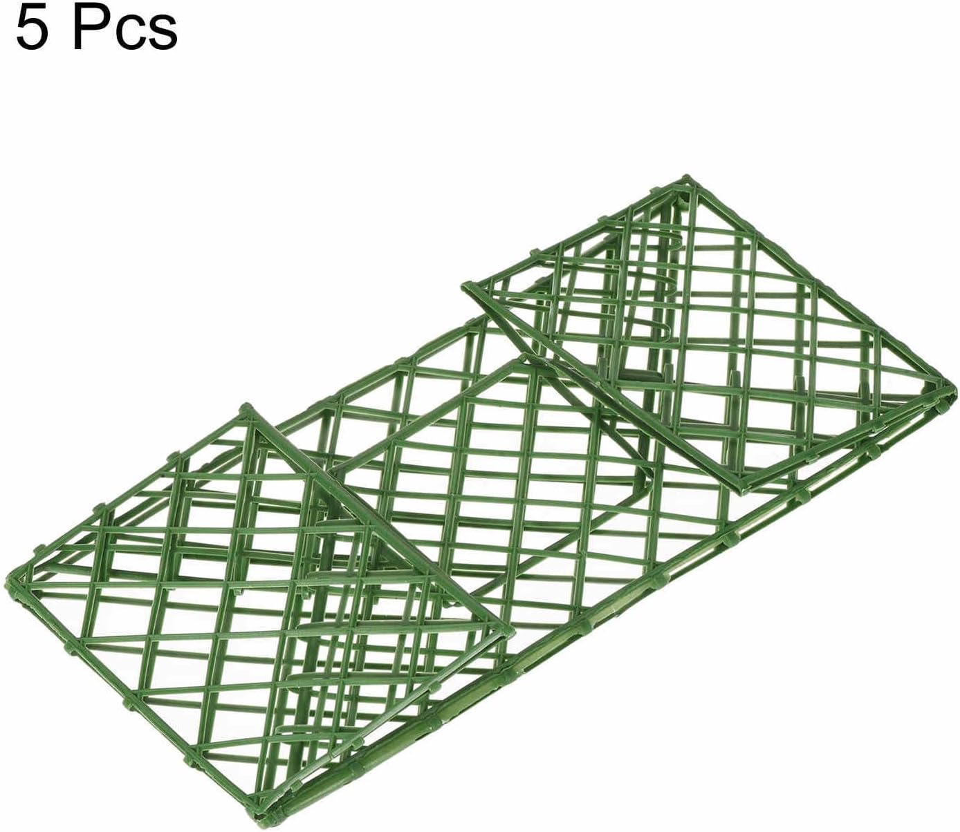 MECCANIXITY Rectangular Floral Foam Cage Plant Holder for Flower Arrangement Centerpiece Decorating, Green Pack of 5