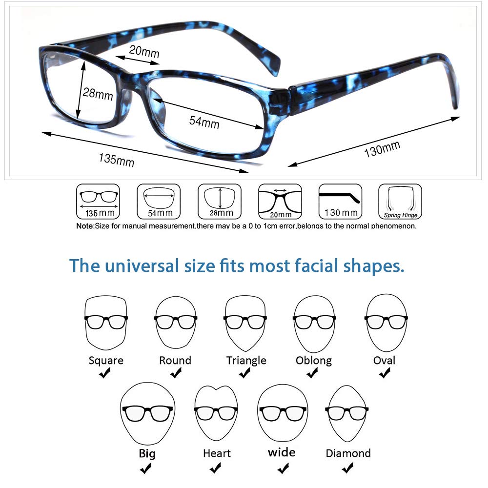 Amazon.com: Henotin 5-Pack Reading Glasses Blue Light Blocking