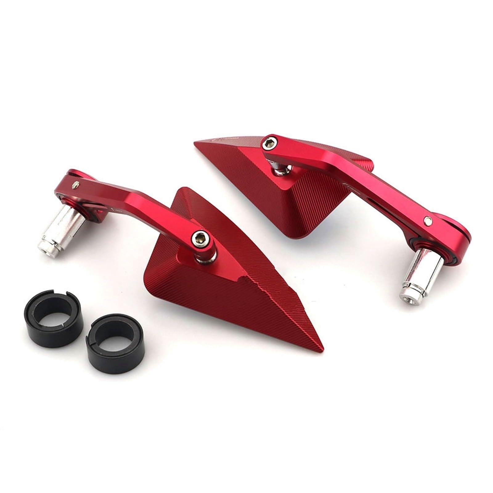 Universale Alluminio CNC Motociclo 22 Millimetri Manubrio Bar End Side Vista Posteriore Specchi Per Ka.was.aki Per Ya.ma.ha Accessori Specchietti Manubrio(Silver)