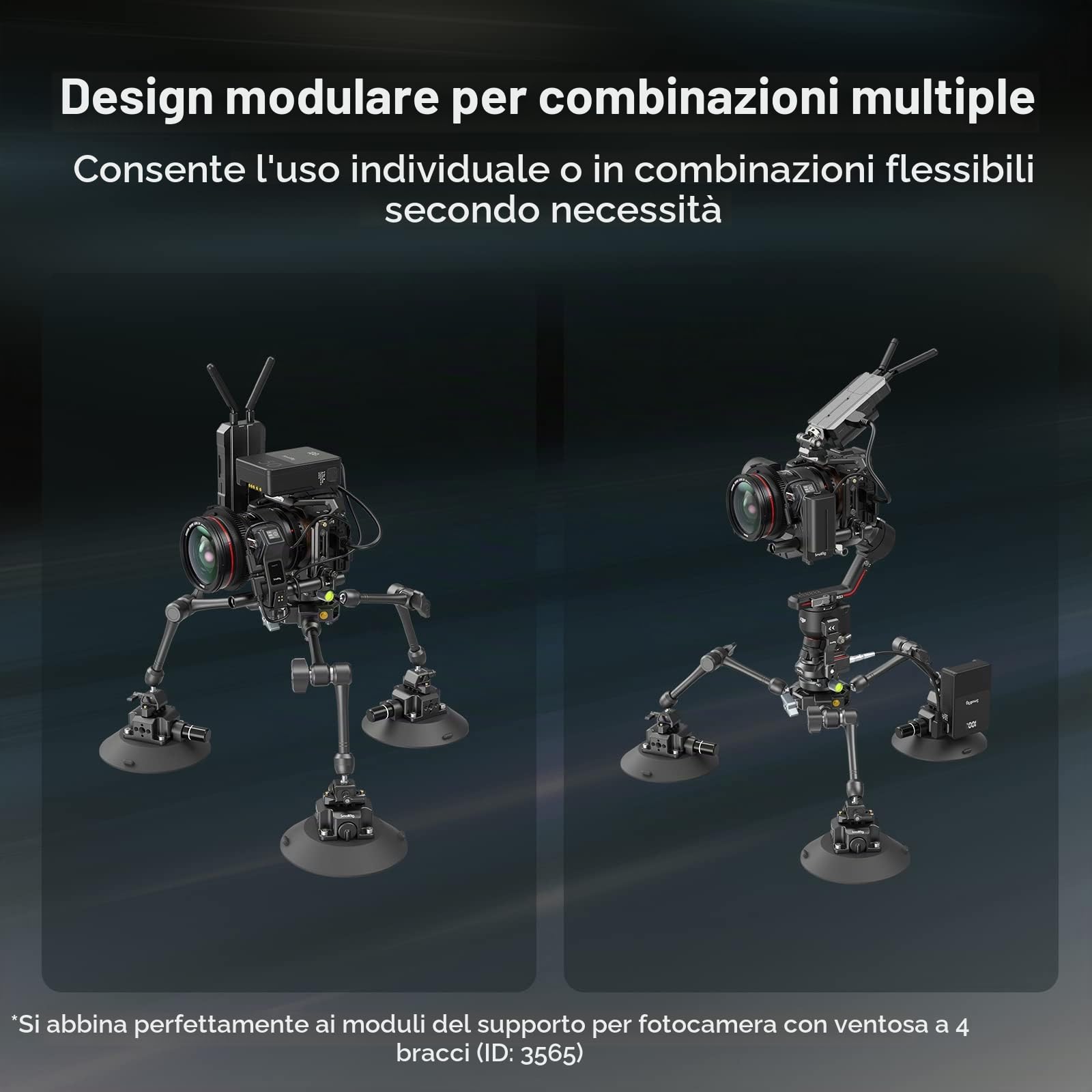 SMALLRIG Supporto per Fotocamera a Ventosa da 6'', Carico Massimo di 8 kg per Velocità Fino a 80 km/h (50 mph), Si Consiglia di Caricare Fino a 15 kg da Fermo - 4114