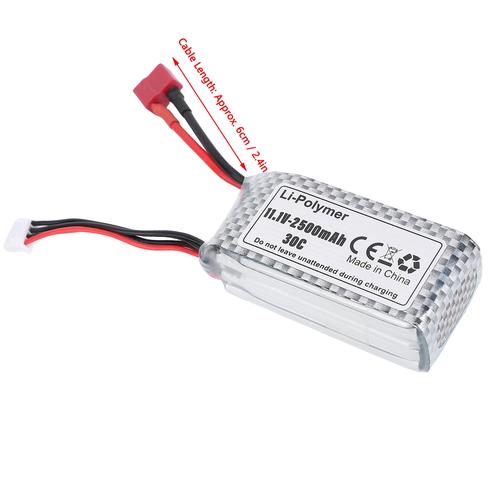 Generic Batterie de Bateau RC Rechargeable 2500MAh Haute Puissance 3S pour Bateaux Télécommandés Course Escalade Li-ION 11.1V pour Les Passionnés
