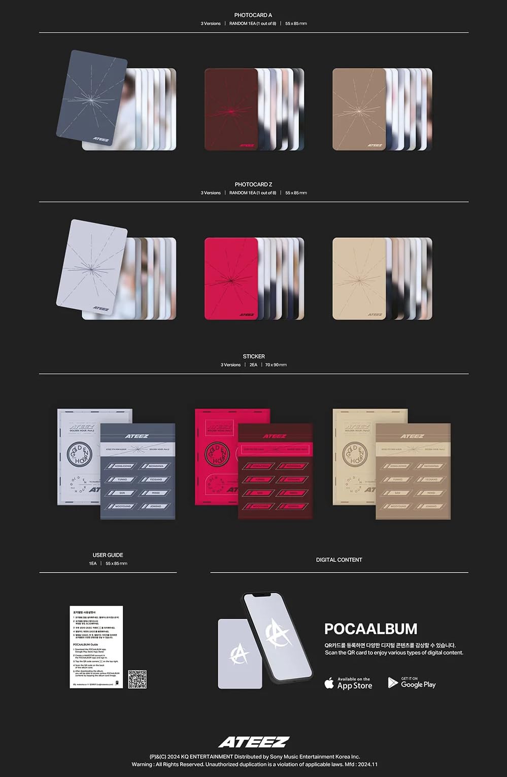 ATEEZ GOLDEN HOUR Part.2 [Poca DIARY Ver.] 11º Mini Álbum QR + 2