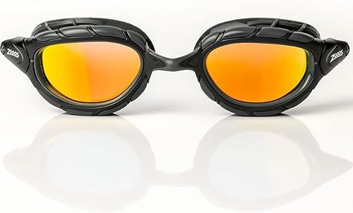 Miniatura 2 de Zoggs Gafas de natación unisex de titanio Predatr para adultos con junta ultra ajustada y lentes curvos espejados con protección UV antivaho