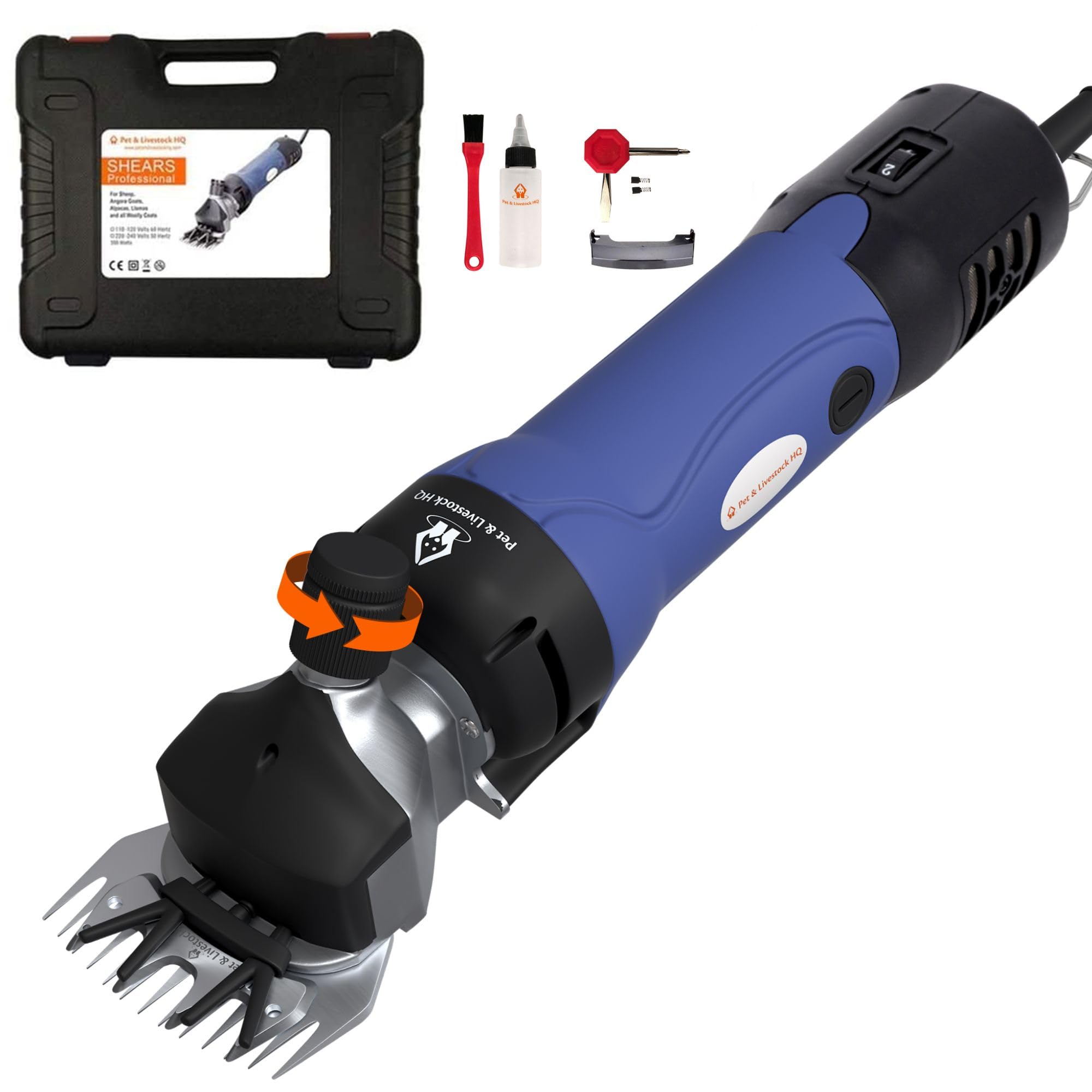 Sheep Shears Electric Clippers 2500RPM, 6-Speed Control - Heavy Duty Livestock Grooming Kit for Sheep, Goats, Alpacas, Llamas - Case, Low Vibration, 18.3ft Cord (1 Blade Included)
