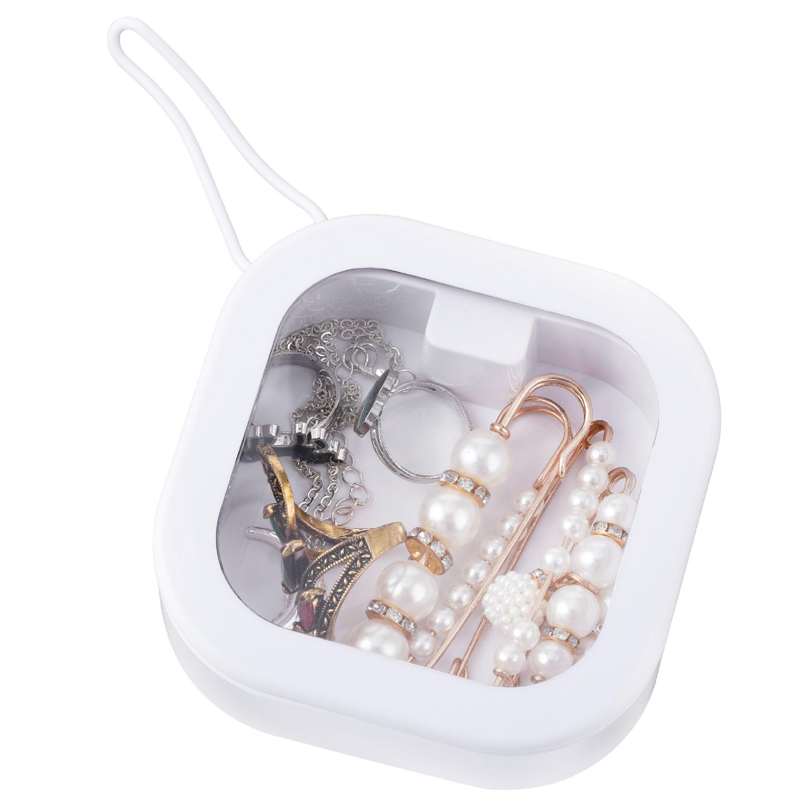 COMNICO Hair Tie Organizer Box Portable Travel Holder Canister with Lid Hanging Small Items Travel Storage Box Desktop Organizer for Office Home Outdoor