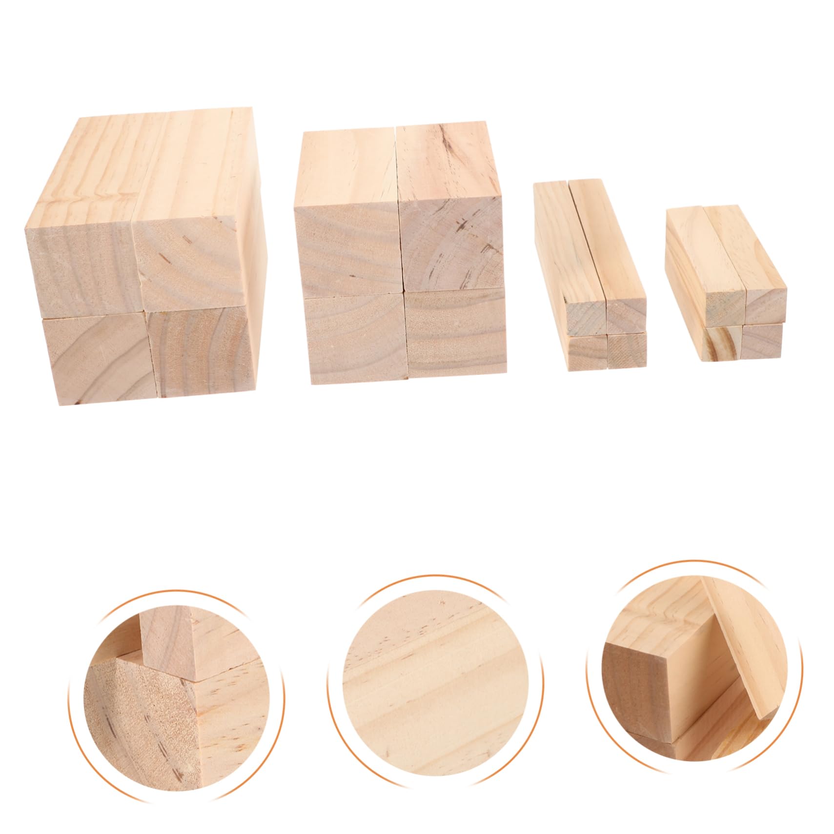 STOBOK 16 Stück Holzblöcke aus Synthetischem Material ohne Knoten Leicht zu Bemalen zum Schnitzen und Basteln für Anfänger und Erwachsene