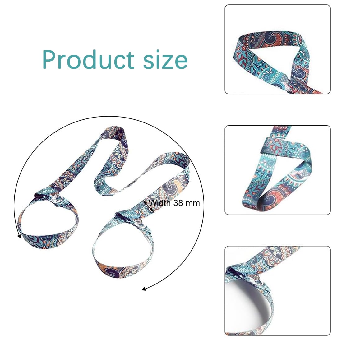 2 pezzi Cinghia Yoga Mat Per Tappetino Da Yoga Cinghia Per Il Del Tappetino Da Regolabile Cinghia per Regolabile Porta cintura stampata Per Yoga Pilates Esercizi Aerobica Tappetino Esercizi Sport
