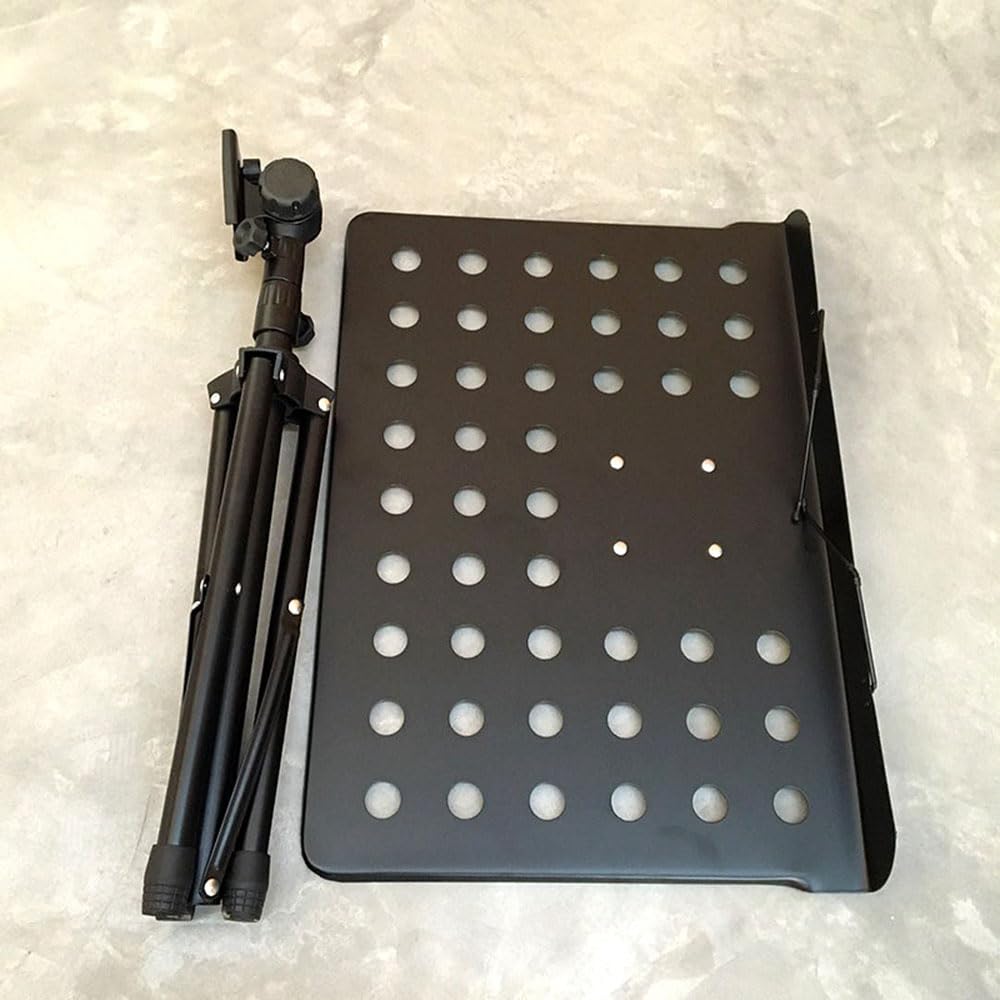 Atril Partituras Plegable Metal Atril Musica Negro Soporte de Lectura cn Clip y Luz y Bolsa Portatil Accesorios Musica Apto para Adultos y Niños, Ajustable Altura de 75cm a 160cm