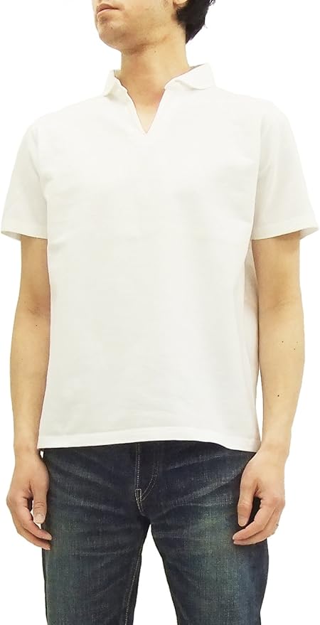 Amazon バーンズ アウトフィッターズ Barns スキッパー ポロシャツ Br 7100 メンズ 無地 半袖 ポロ衿tシャツ オフ白 ポロシャツ 通販